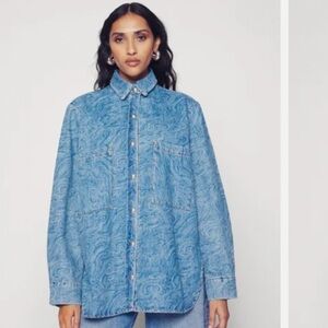 IRO PARIS Denim Oversized Shirt, eu 36/us size 6